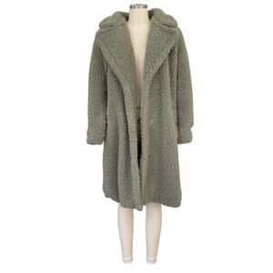 Lucky Brand Faux Shearling Coat in Jade